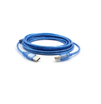 1.5M USB Data Cable 3.0 | Square Port Transparent Blue USB2.0 Printer Data Cable